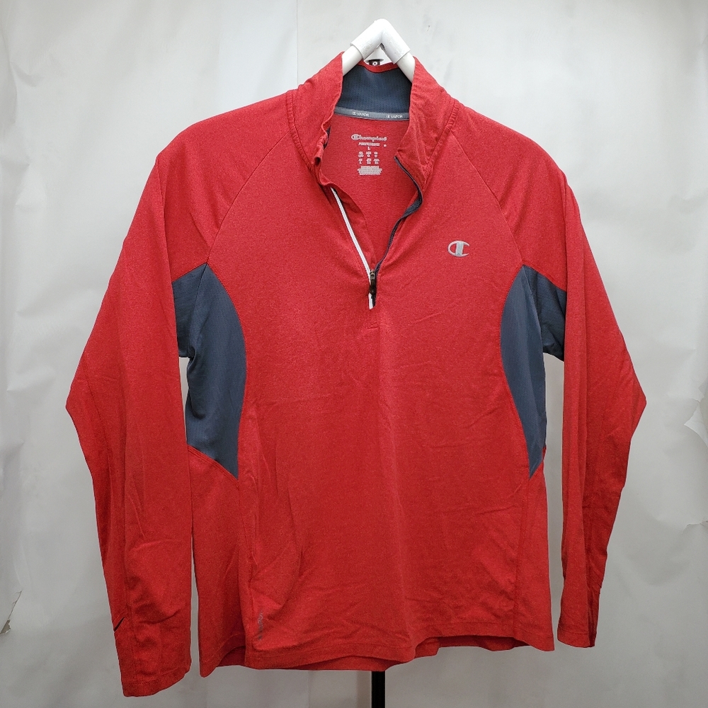 Champion Performax Men's Large Active Long Sleeve Shirt Red and Gray